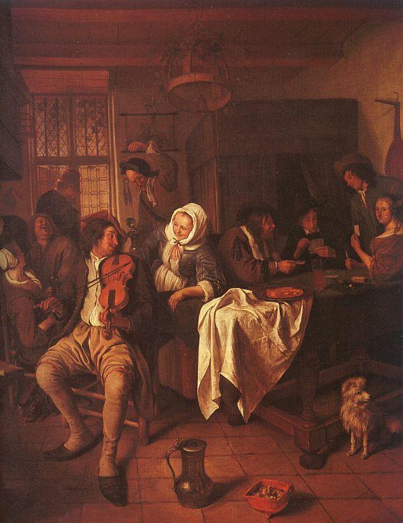 Jan Steen Inn with Violinist Card Players oil painting image